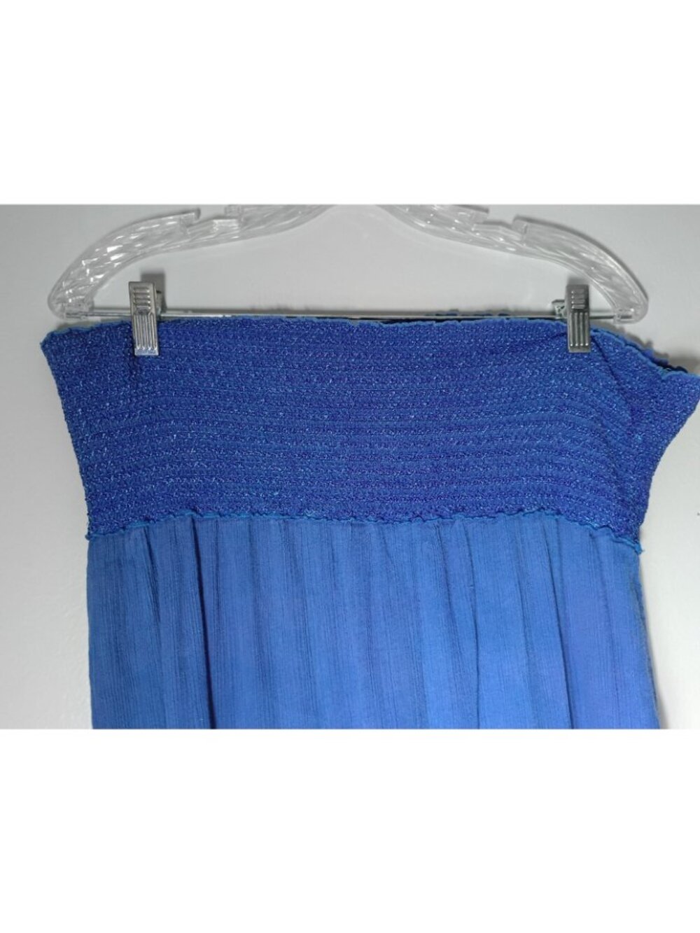 Vintage Ralph Lauren Gauze Cotton Ombre Strapless Midi Dress M Resort Ruffle - Picture 3 of 8
